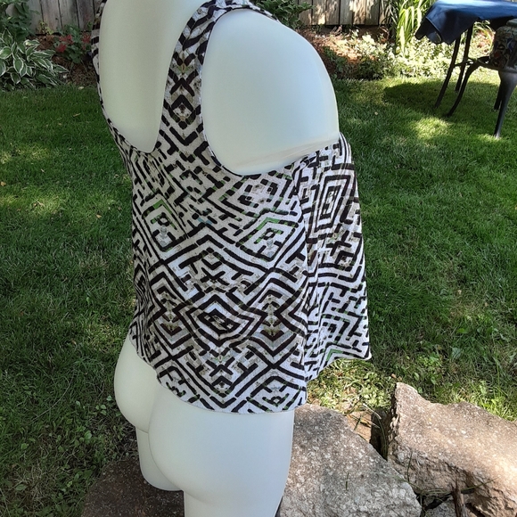 Size XS Rachel Roy summer abstract tye up tank top - Picture 7 of 16